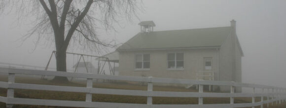 Amish School in fog