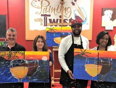 Painting with a Twist date night couples painting class with instructor in Lancaster PA