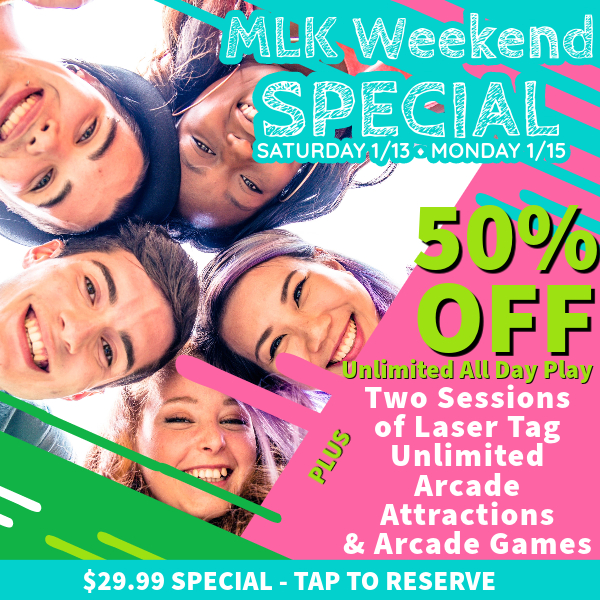 An Image Representing 50% Off All Day Arcade Play Plus Laser Tag! In Lancaster County, Pa