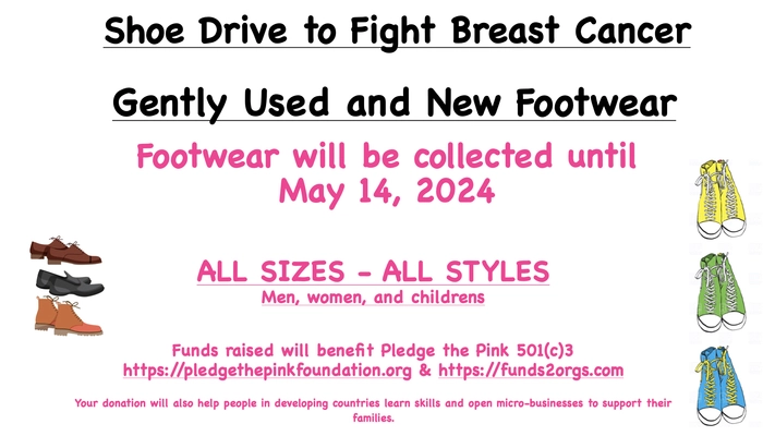An Image Representing Pledge The Pink Shoe Drive Fundraiser  In Lancaster County, Pa
