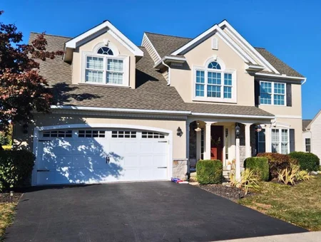 M&E Roofing residential roof replacement on two-story home in Lancaster PA