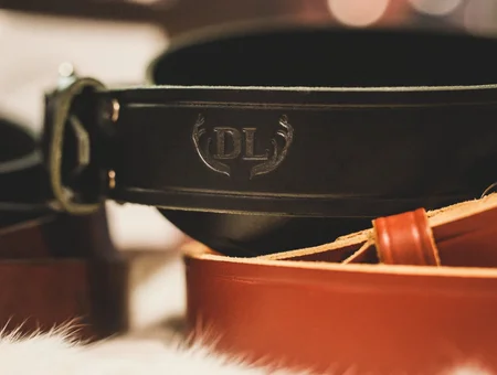 Handcrafted black and brown leather belts at Deerskin Leather Shop Lancaster PA