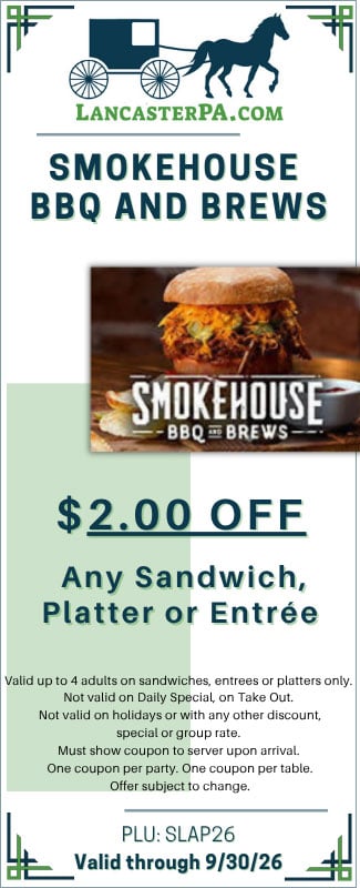 Smokehouse BBQ and Brews Coupon - Bird-in-Hand, PA