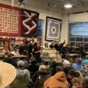 Amish quilt auction at Strasburg Spring Mud Sale in Lancaster County PA