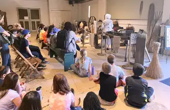 School children on a field trip at a Lancaster County PA attraction