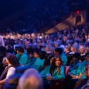Group audience watching live biblical stage show with horses at Sight and Sound Theatre in Lancaster PA