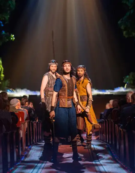 Group tour watching a biblical stage production at Sight and Sound Theatres in Strasburg Lancaster County PA