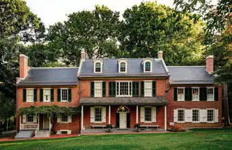 Historic colonial brick mansion at a Lancaster PA historical site