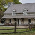 Historic stone farmhouse at Landis Valley Village and Farm Museum in Lancaster PA