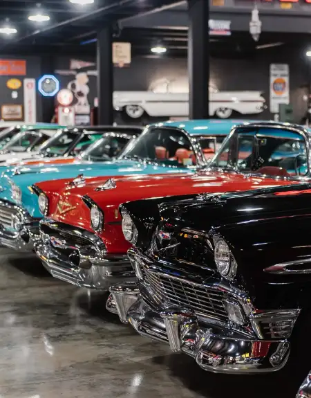 Classic vintage car collection on display at Barry's Car Barn museum in Intercourse Lancaster County PA