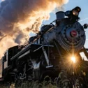 Historic steam locomotive at Strasburg Rail Road in Lancaster County PA