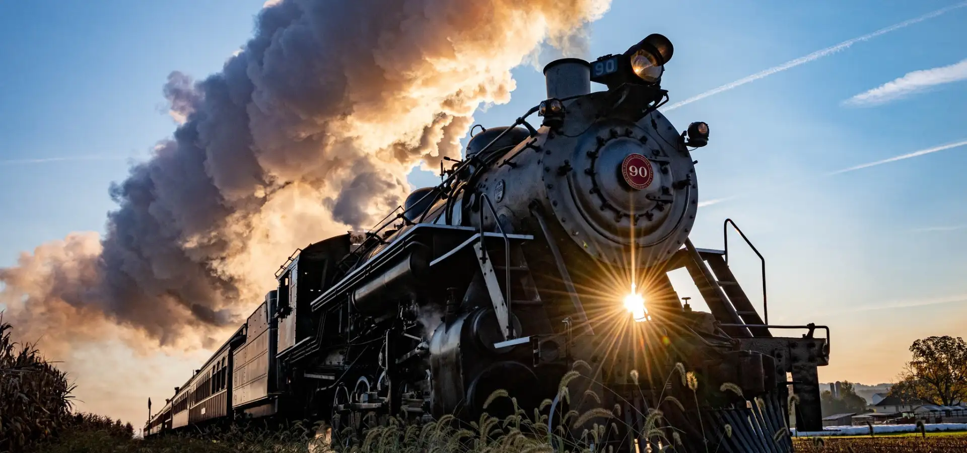 Historic steam locomotive at Strasburg Rail Road in Lancaster County PA