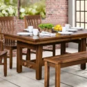 Amish solid wood dining table and bench set at Peaceful Valley Furniture Lancaster County PA