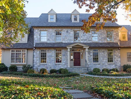 B&E Roofing and Remodeling slate roof replacement on stone colonial home in Lancaster PA