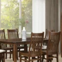 Solid wood dining room table set and arched display cabinet at Kings Impressions Lancaster County PA