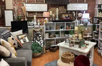 Charlamays Trinkets and Treasures gift shop interior with home decor and antiques - Lancaster PA