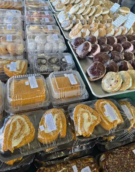 Fresh packaged Pennsylvania Dutch baked goods and desserts at Green Dragon Market Lancaster County PA