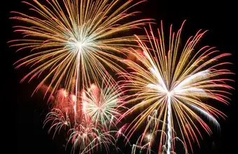 July 4th fireworks display at Lancaster County PA celebration event