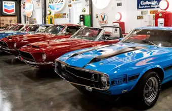 Vintage classic muscle cars on display at Barry's Car Barn in Lancaster County PA