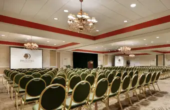Large conference ballroom with theater seating and projection screen at DoubleTree Resort in Lancaster PA