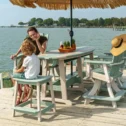 Outdoor Adirondack furniture on waterfront dock at Beaver Dam in Lancaster County PA