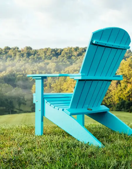 Amish built teal poly Adirondack chair by Kings Amish Furniture in Lancaster County PA