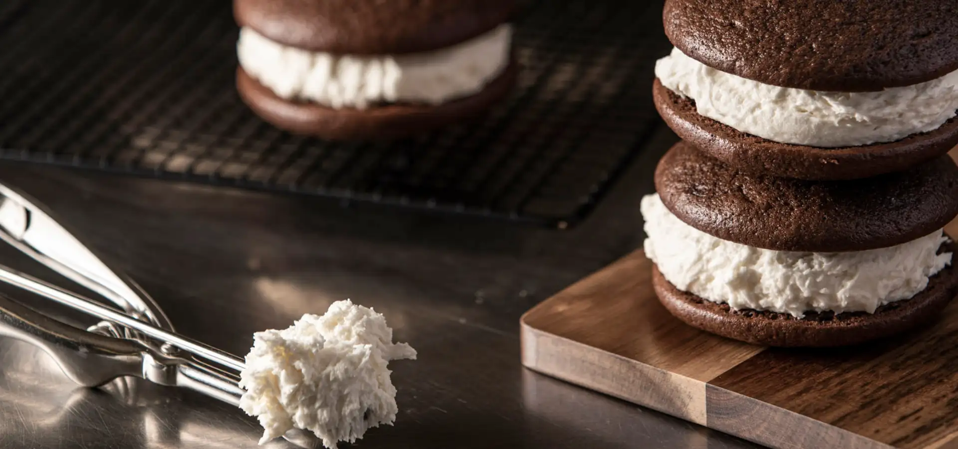 Fresh made whoopie pies Pennsylvania Dutch dessert at Hershey Farm Lancaster County PA