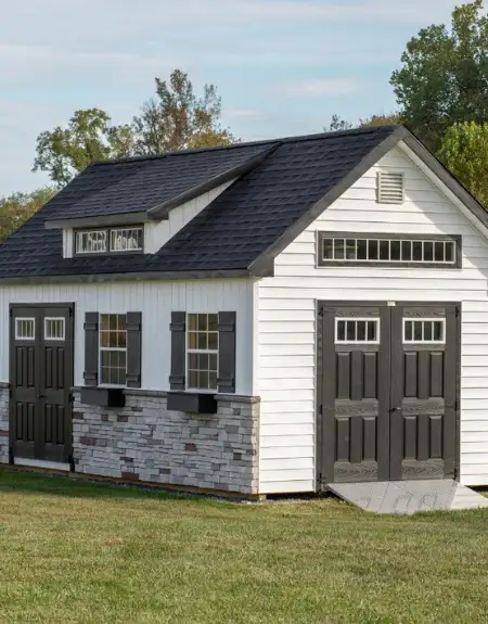 Amish built storage shed and outdoor structure at Glick Woodworks in Lancaster County PA