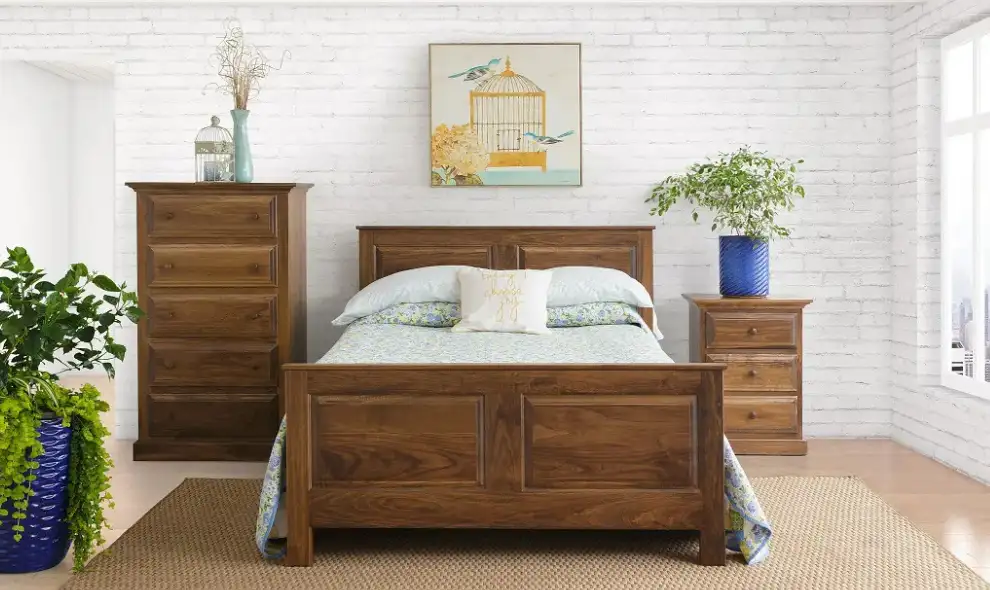 Carriage House Furniture solid wood bedroom set with panel bed dresser and nightstands - Lancaster PA