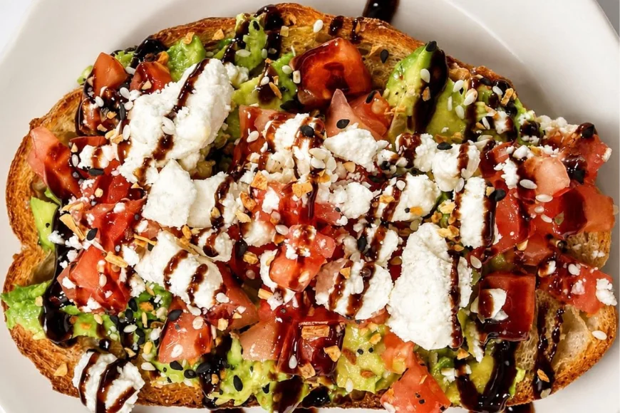 Alices Diner Lancaster PA avocado toast with feta tomato and balsamic glaze breakfast menu