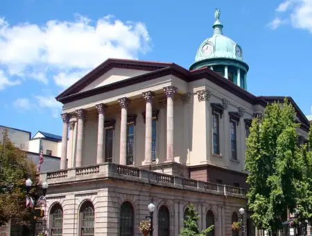 Goodman Kenneff attorney office historic courthouse building with columns in Lancaster PA