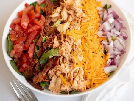 Chicken salad bowl with cheddar tomato and red onion at Courtyard Cafe on Main Lancaster PA