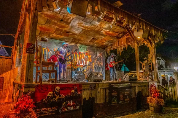 Live band performing on stage at Field of Screams in Lancaster PA