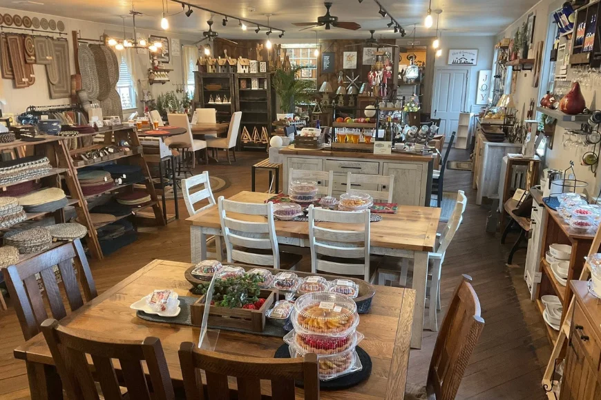 Rustic dining tables and home decor showroom at Creative Rustic Furniture in Lancaster PA