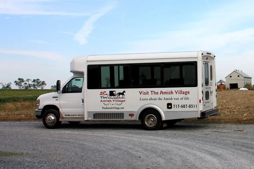 Amish Village backroads bus tour shuttle in Lancaster County, Pennsylvania
