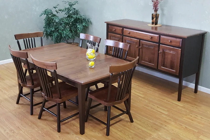 Dining table with chairs and matching buffet from George's Furniture in Lancaster County PA