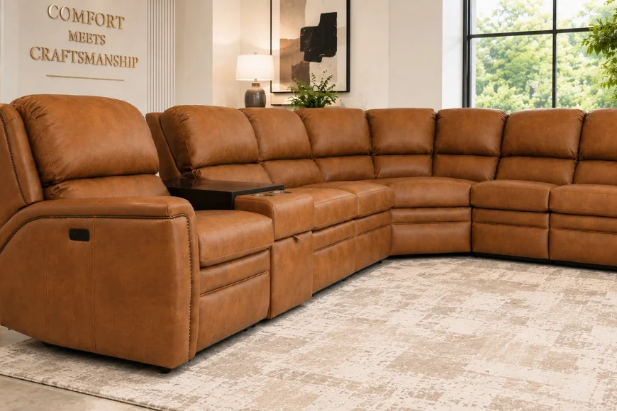 Leather sectional reclining sofa at Gish's Furniture in Lancaster PA
