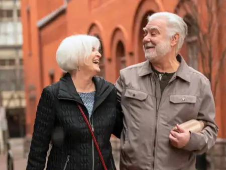 Landis Communities independent living senior couple walking together in Lancaster PA