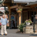 Family shopping at Kitchen Kettle Village storefronts in Intercourse PA