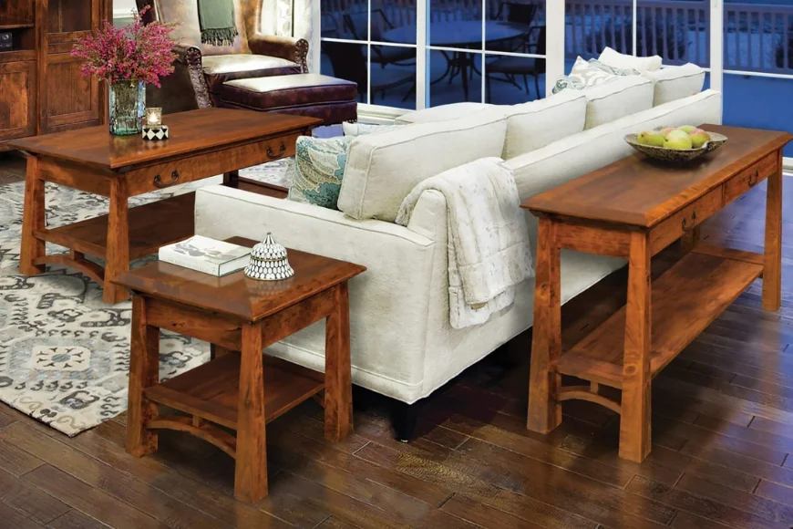 Kings Impressions solid wood living room tables and sofa set in furniture gallery in Lancaster PA