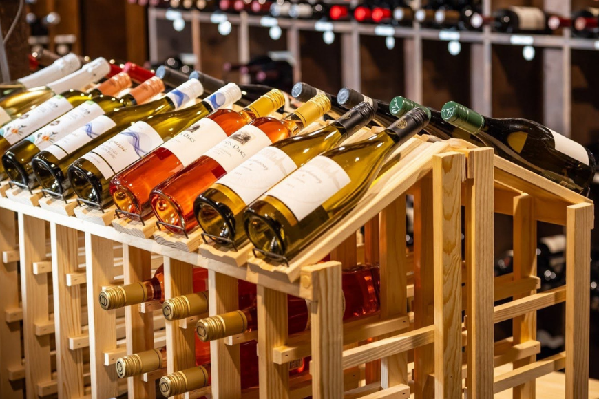 The Log Cabin Restaurant wine cellar bottle collection in Lancaster PA