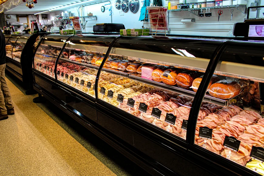 Deli meats and cheeses case at Markets at Shrewsbury in Shrewsbury, Pennsylvania
