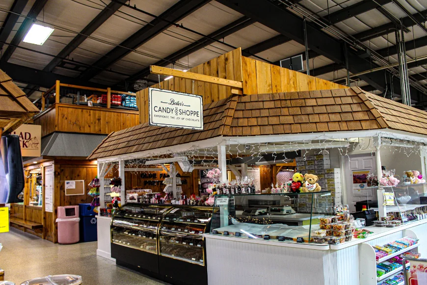 Candy shop stand at Markets at Shrewsbury in Shrewsbury, Pennsylvania