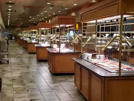 Massive all you can eat buffet dining room at Shady Maple Smorgasbord Lancaster PA