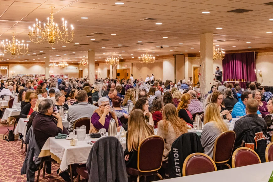 Packed dining room full of guests at Shady Maple Smorgasbord largest smorgasbord in the US Lancaster PA