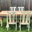Handcrafted wood dining table and chairs at Peaceful Valley Furniture in Strasburg PA