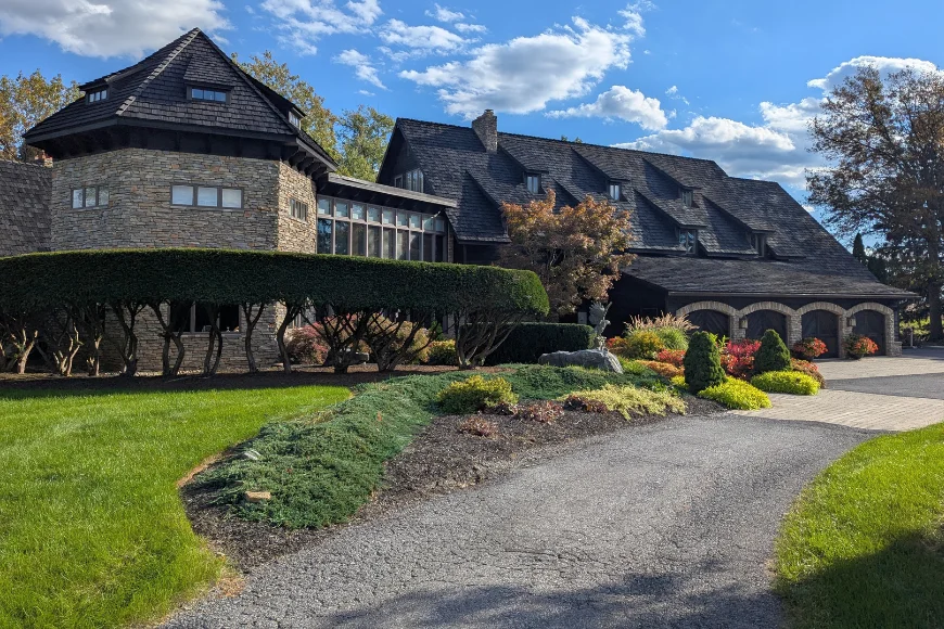 Twin Pine Manor Bed and Breakfast exterior, a luxury stone estate in Lancaster County PA